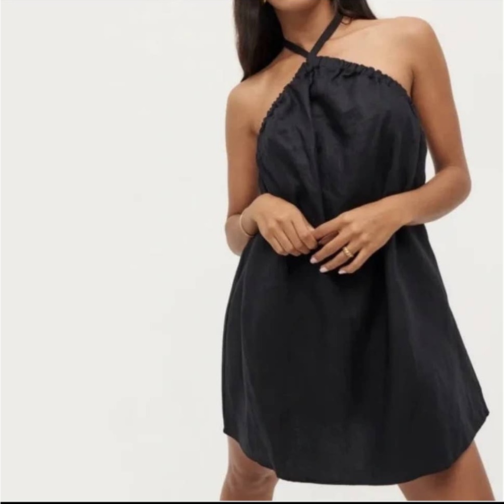 Reformation Black Maui Linen Dress XS New!